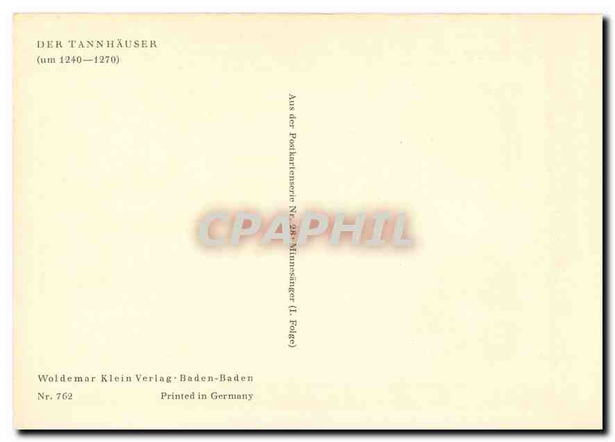 CPM Der Tannhauser 1240 1270  — Verso