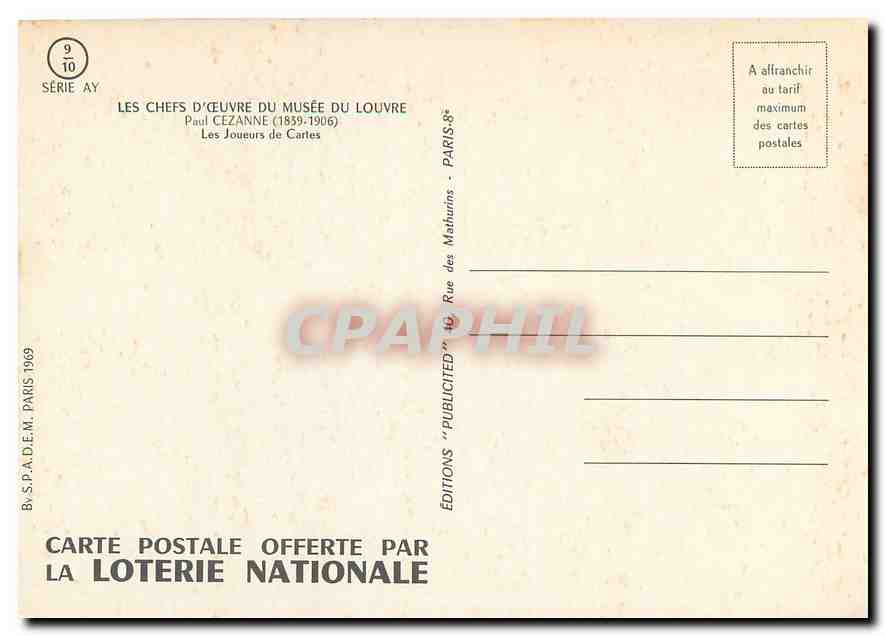 CPM Les Chefs d'oeuvre du Musee du Louvre Paul Cezanne 1839 1906 Les joueurs de cartes — Verso