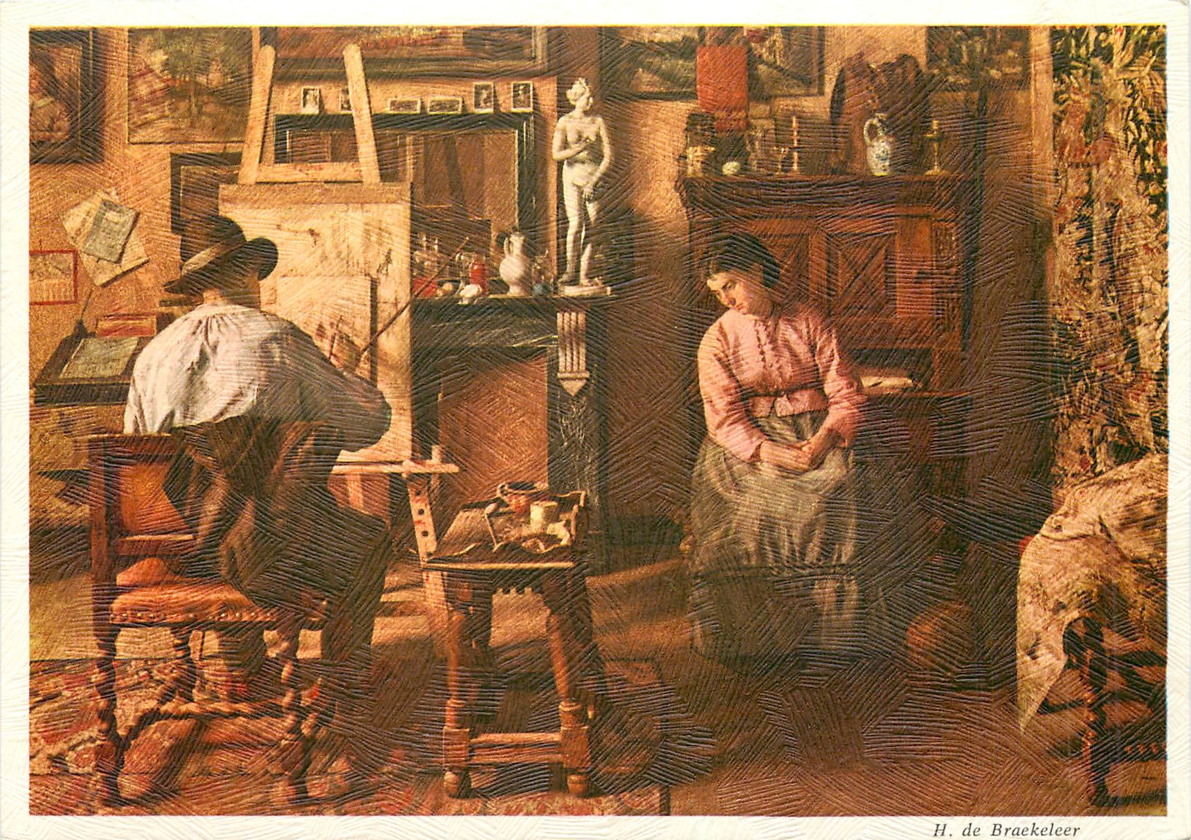 CPM H de Braekeleer 1840 1888 L'Atelier du peintre 