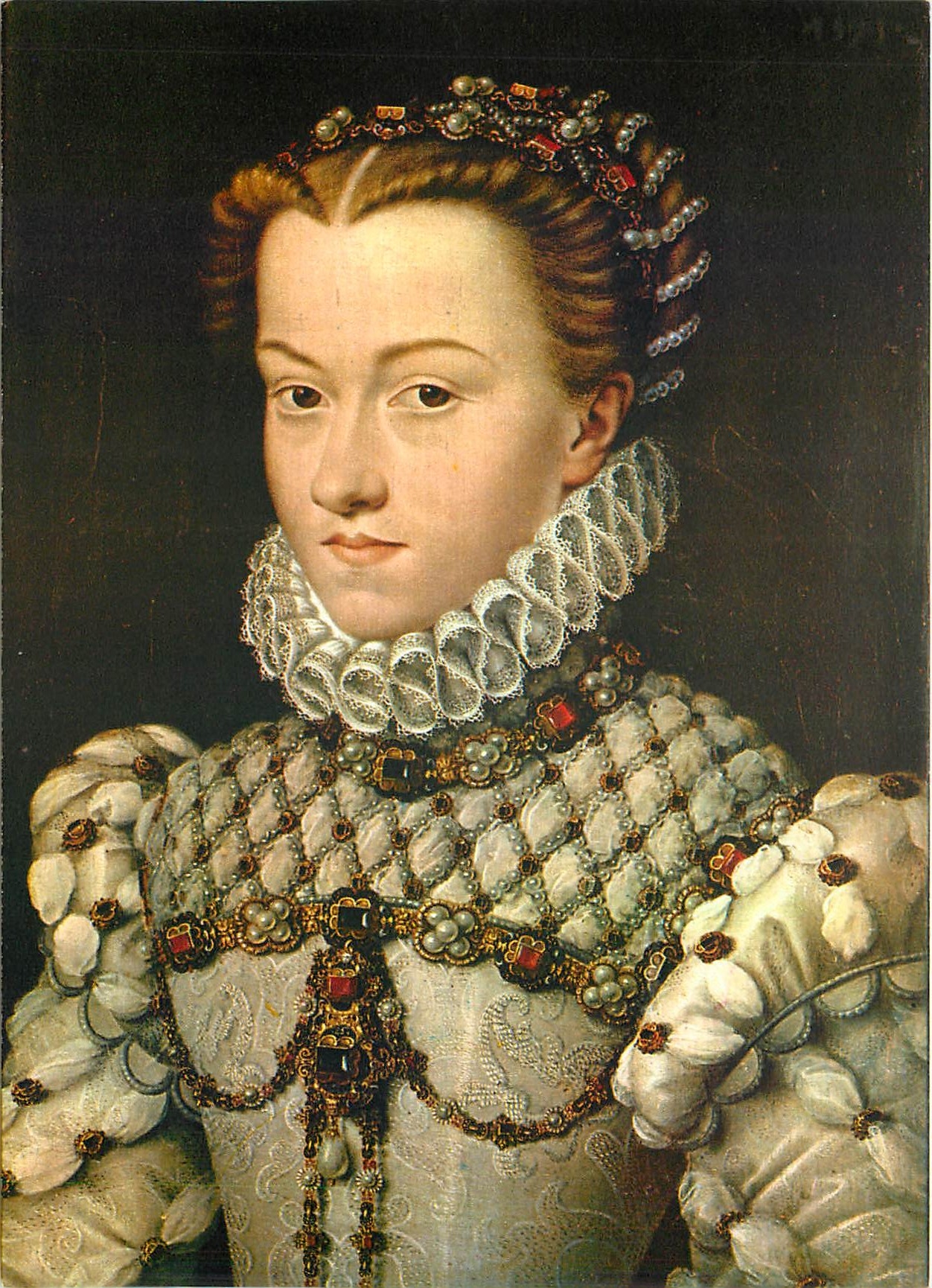CPM Elisabeth d'Autriche Reine de France Francois Clouet Musee Conde Chantilly 