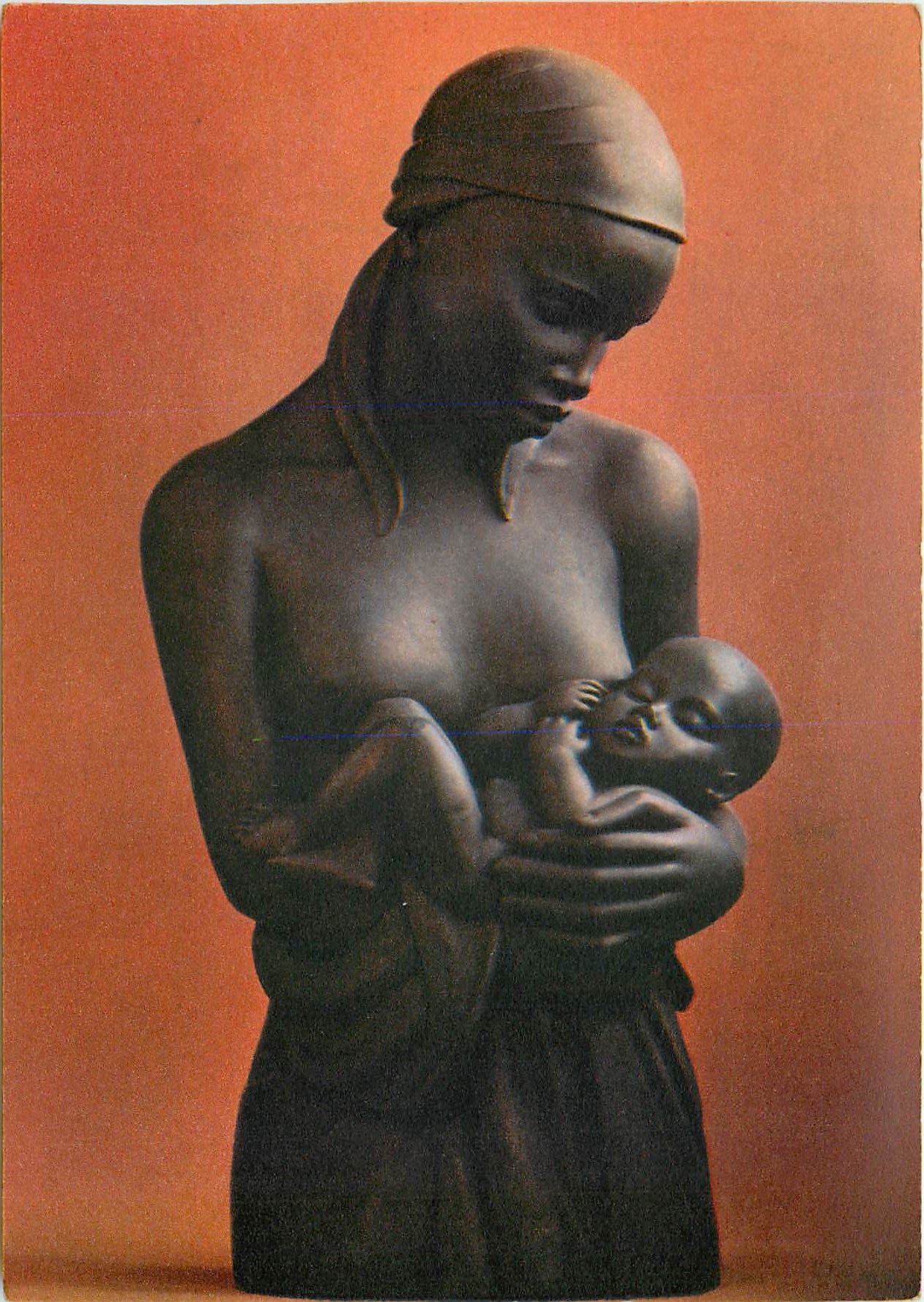 CPM Maternite Baoule Cote d'Ivoire Bronze de Pierre Meauze 