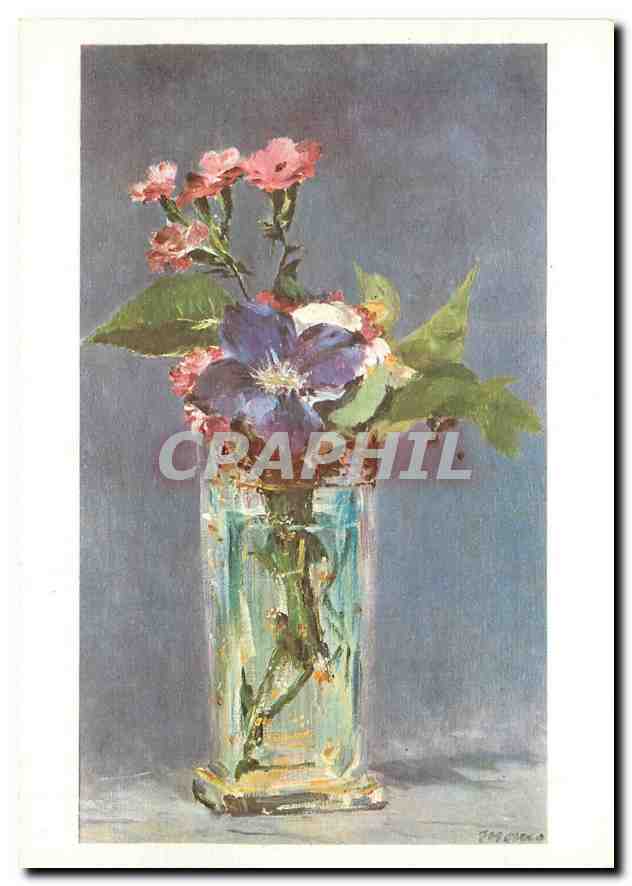 CPM Manet Oeillets et clematite dans un vase de cristal Musee du Louvre Paris 