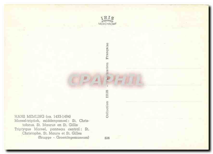 CPM Hans Memling Moreel tripliek middenpaneel St Christoforus  — Back