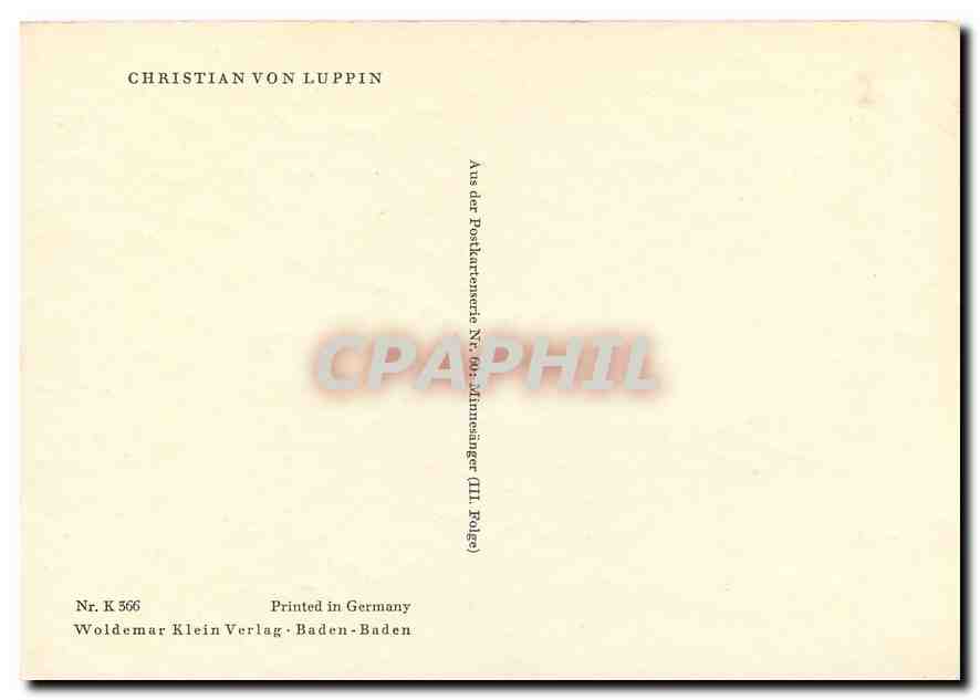 CPM Christian Von Luppin  — Rückseite