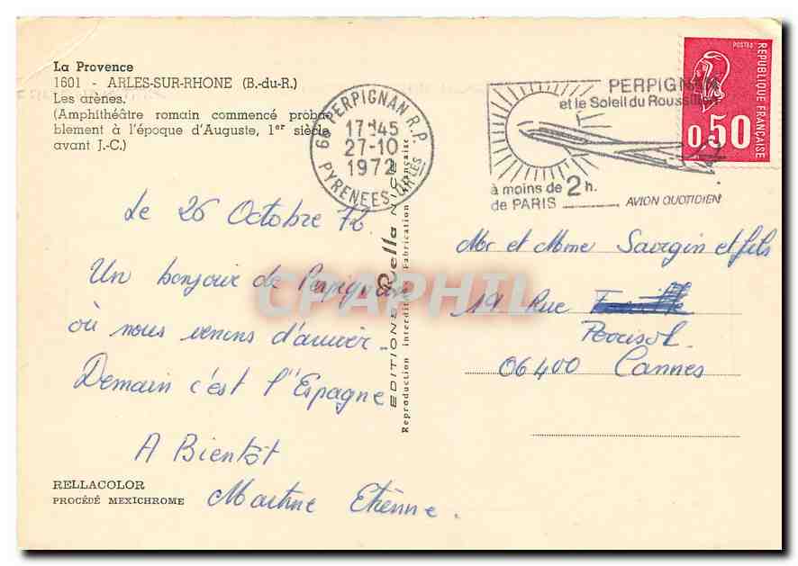 Les Arènes Romaines — Arles-sur-Rhône — Éditions Rellacolor — Rückseite