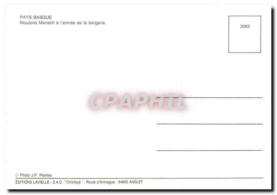 CPM Pays Basque Moutons Manech a l'entree de la bergerie  — Rückseite