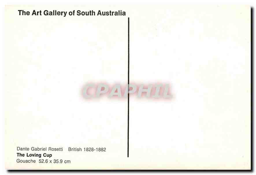 CPM The Art Gallery of South Austalia Dante Gabriel Rossetti The Loving Cup  — Verso