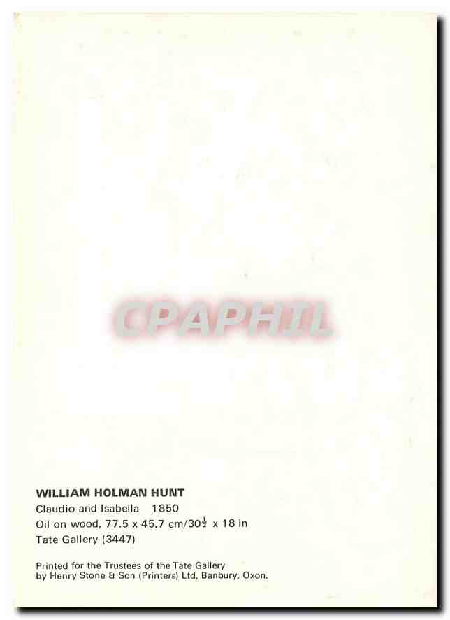 CPM William Holman Hunt Claudio and Isabella  — Verso