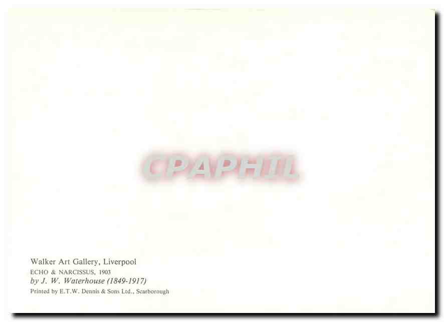 CPM Walker Art Gallery Liverpool Echo Narcissus 1903  — Verso