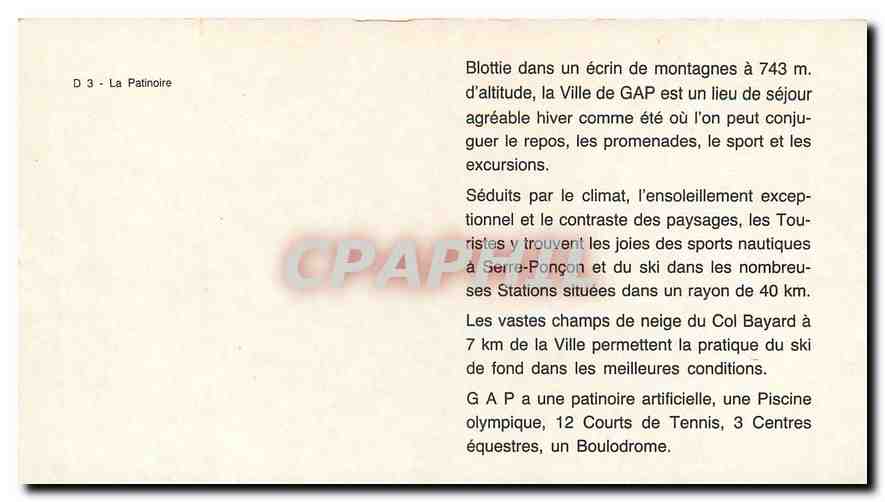 GAP — Patinoire artificielle — D 3 — Rückseite