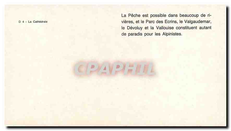 CPM La Cathedrale La Peche est possible dans beaucoup de rivieres et le Parc des Ecrins  — Rückseite
