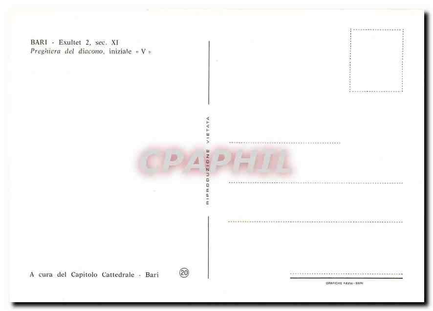 CPM Bari Exultet Pregjiera del diacono  — Rückseite