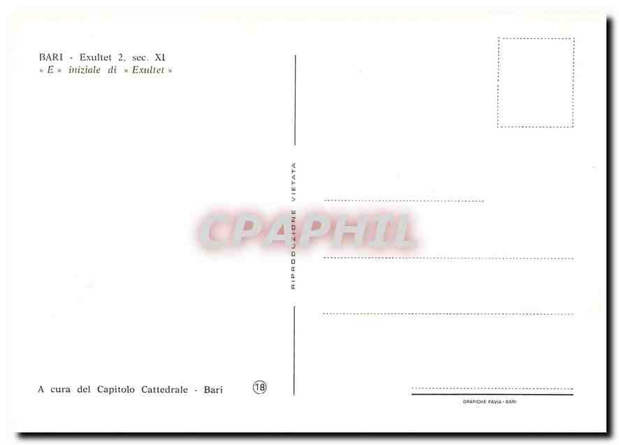 CPM Bari Exultet iniziale di Exultet  — Rückseite