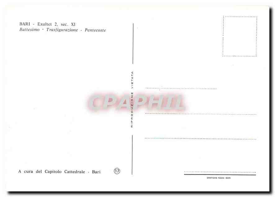 CPM Bari Exultet Battesimo Trasfigurazione Pentecoste  — Rückseite