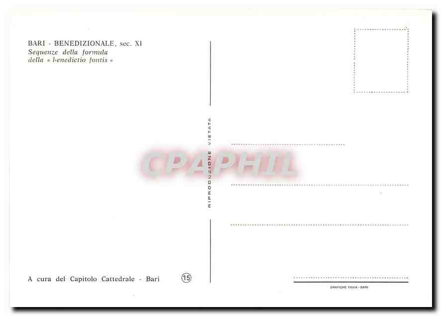 CPM Bari Benedizionale Sequenze della formula della benedicto fontis  — Rückseite