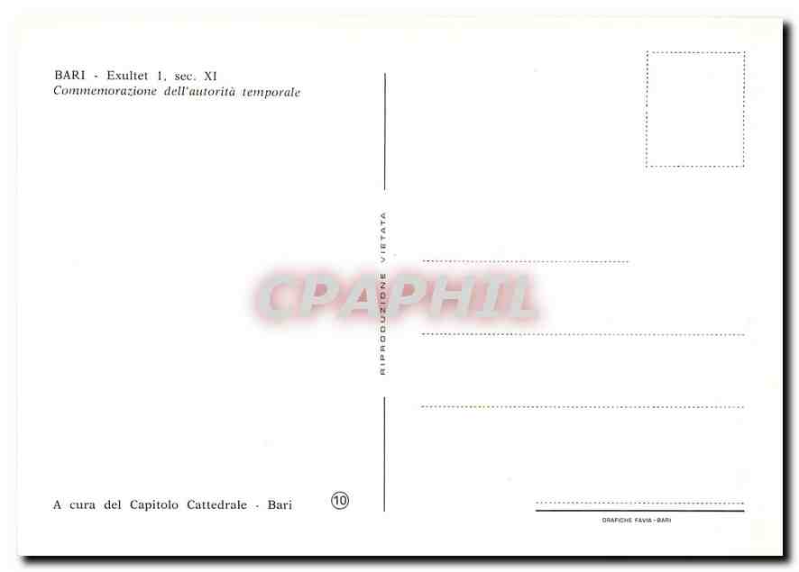 CPM Bari Exultet Commemorazione dell autorita temporale  — Rückseite