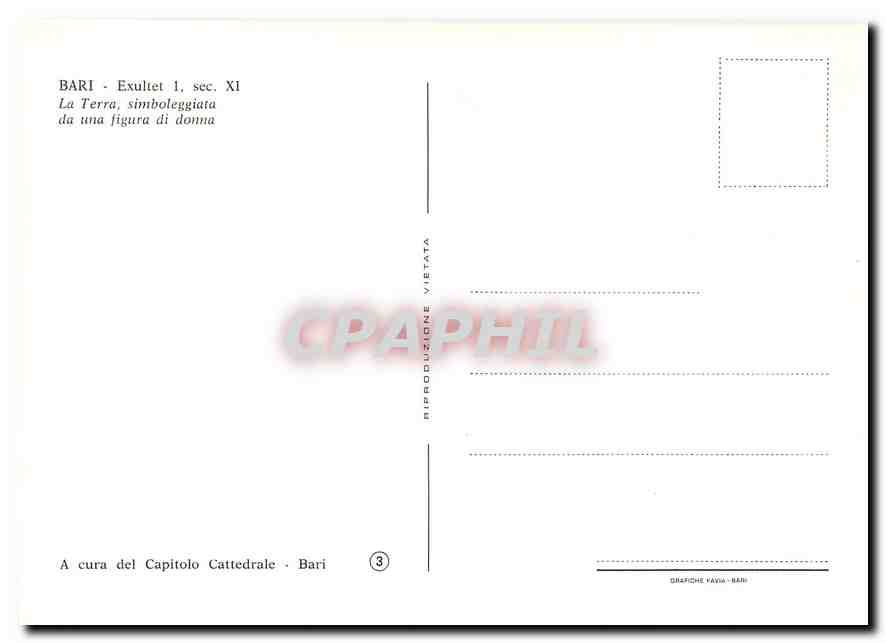 CPM Bari Exultet La Terra simboleggiata da una figura di donna  — Rückseite