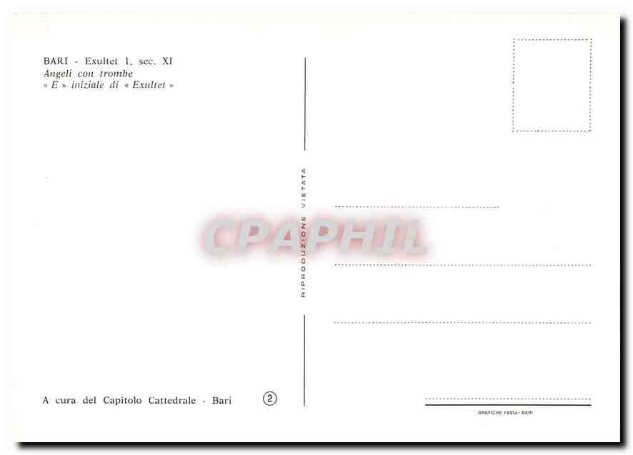 CPM Bari Exultet Angeli con trombe iniziale di Exultet  — Rückseite