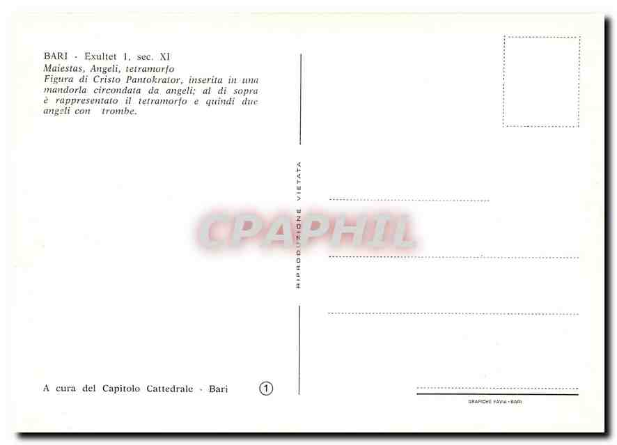 CPM Bari Exultet Maiestas Angeli tetramorto Figura di Cristo Pantokrator  — Rückseite