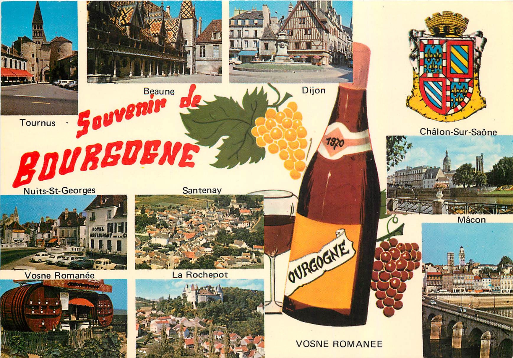 CPM Souvenir de Bourgogne Dijon Vosne Romanee 