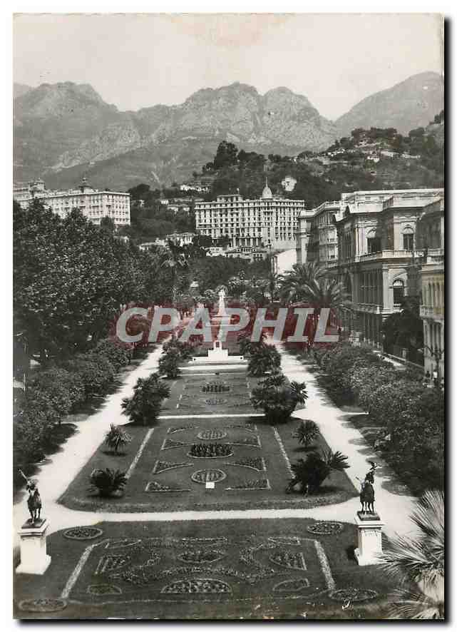 CPM La Cote d'Azur Menton Les Jardins Publics Les Montagnes de Saint Agnes 