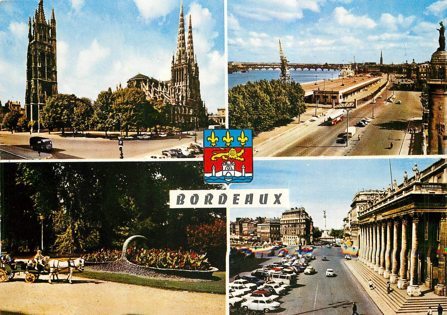 CPM Bordeaux Gironde La Cathedrale St Andre Les Quais et le Pont de Pierre 