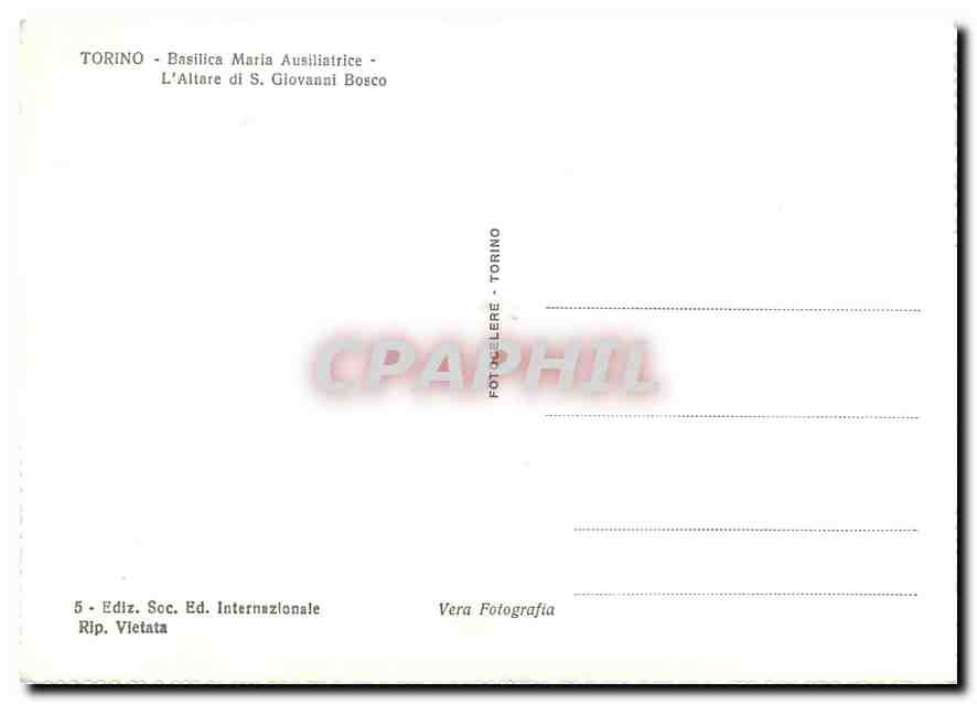 CPM Torino Basilica Maria Ausiliatrice  — Rückseite