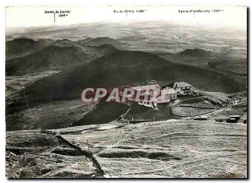 Panorama Sud de l'Observatoire du Puy-de-Dôme — vue depuis le balcon d'orientation — éditeur Réal-Photo