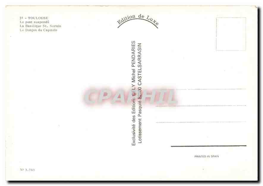 CPM Souvenir de Toulouse  — Rückseite