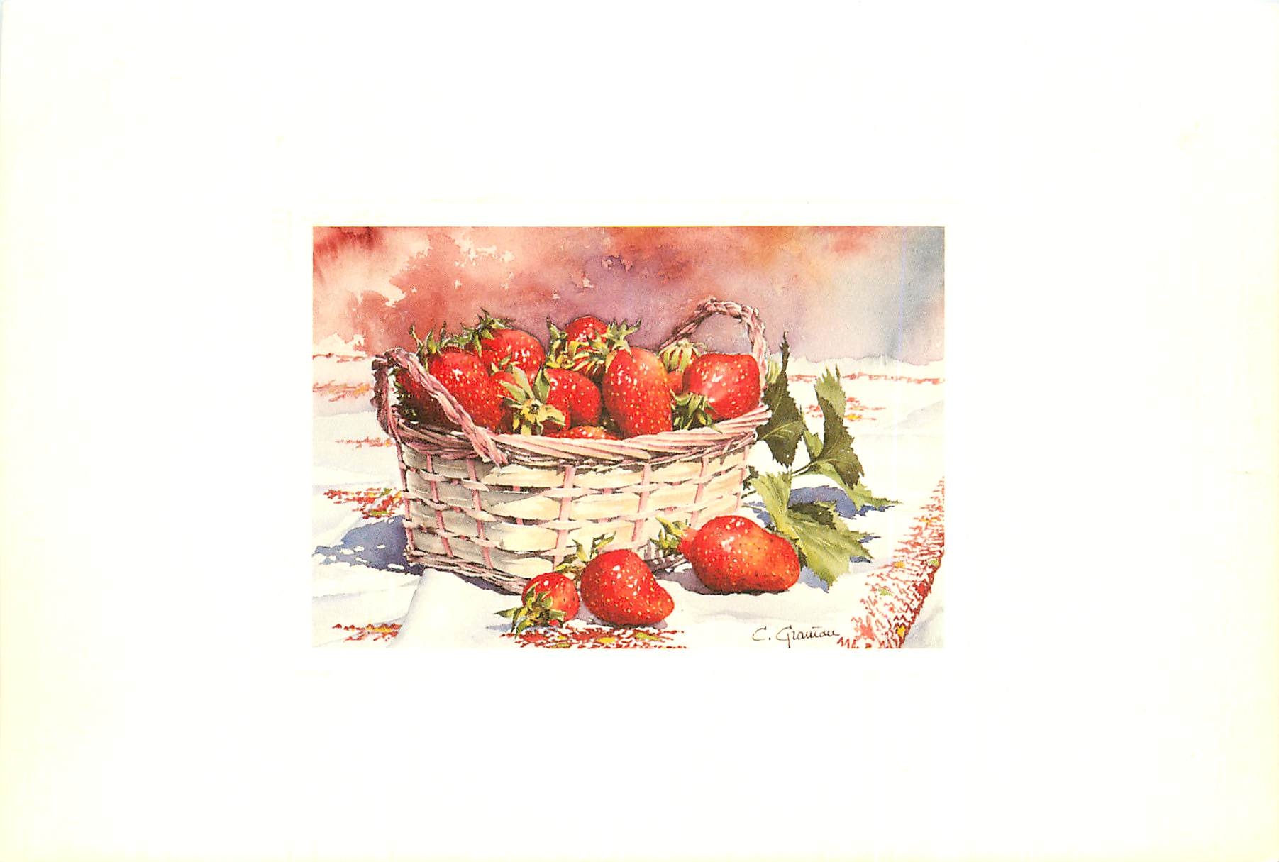 CPM Les fraises aquarelle de Christian Graniou 