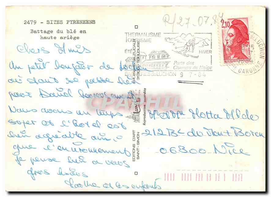 CPM Sites Pyrenees Battage du ble en haute ariege  — Rückseite