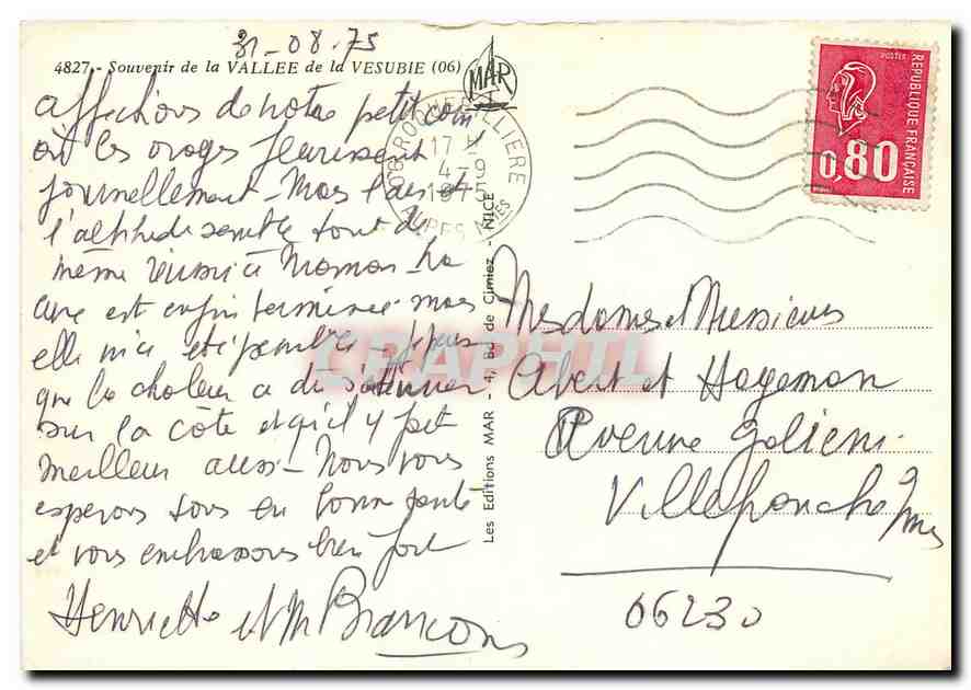 CPM Souvenir de la Vallee de la Vesubie La Bollene Roquebilliere Belvedere St Martin Vesubie Lantosq — Rückseite