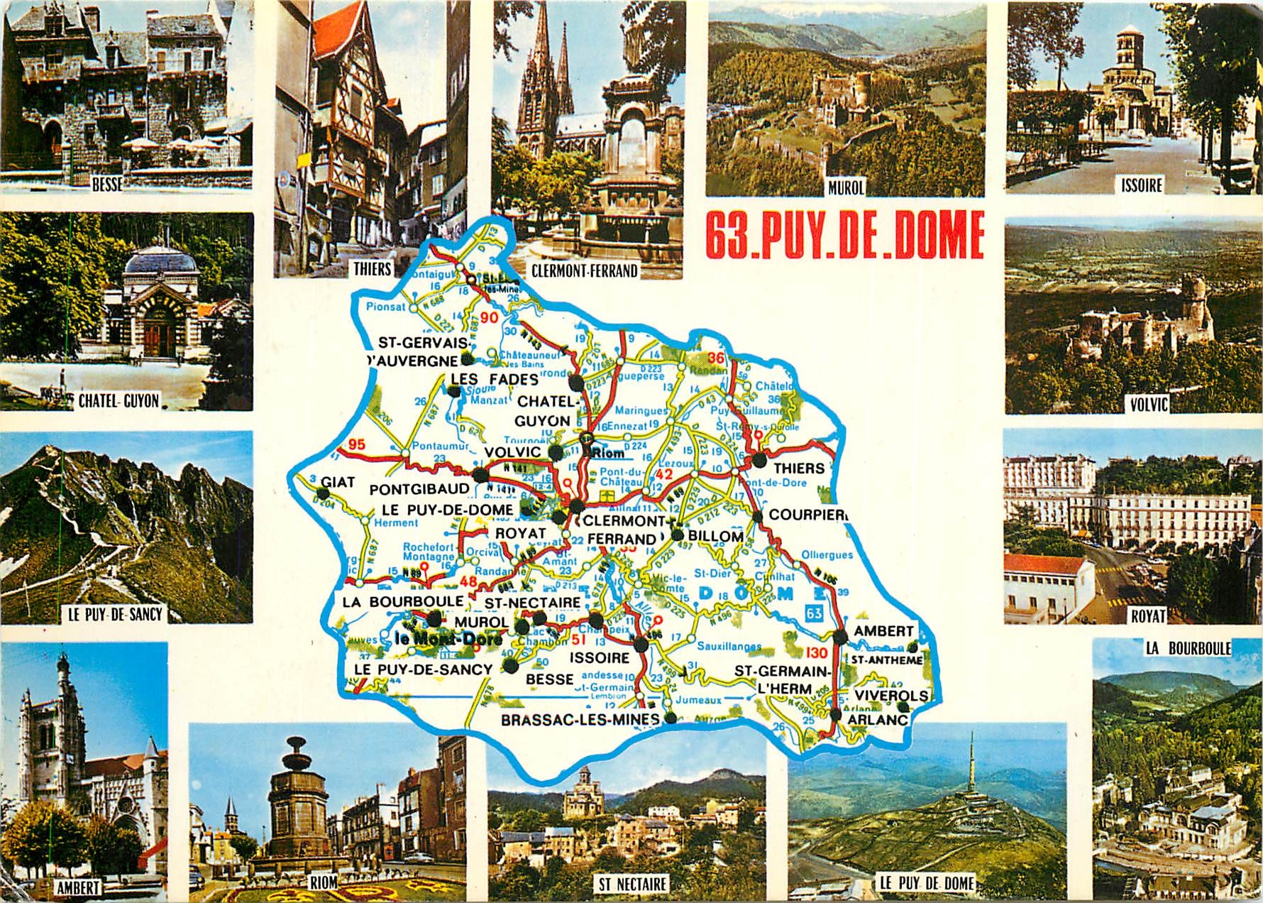 CPM Puy de Dome Prefecture Clermont Ferrand Besse Chatel-Guyon Le Puy de Sancy Ambert Riom St Nectai