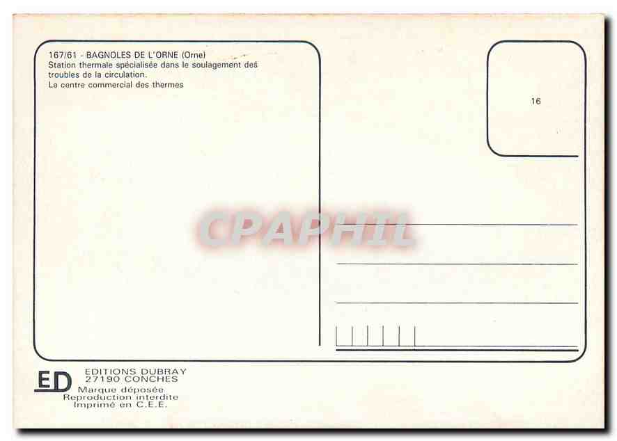 CPM Bagnoles de l'Orne Orne Station thermale  — Rückseite