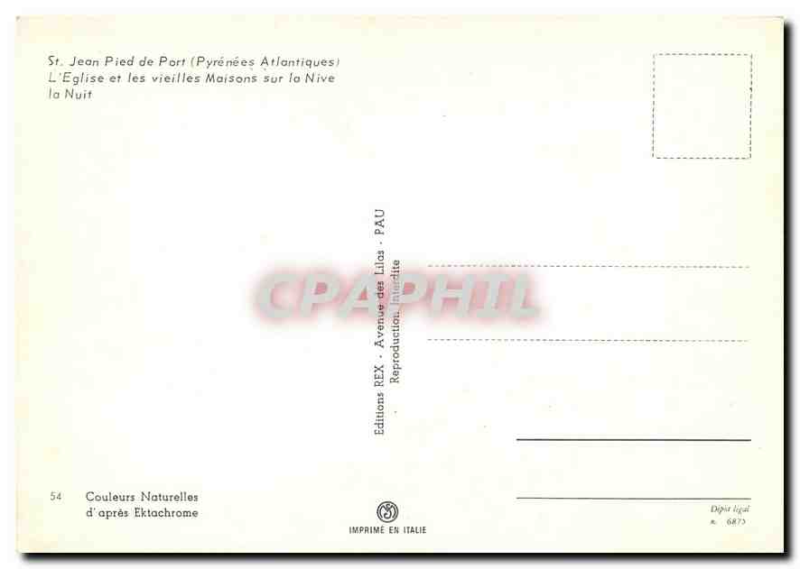 CPM St Jean Pied de Port Pyrenees Atlantiques  — Rückseite
