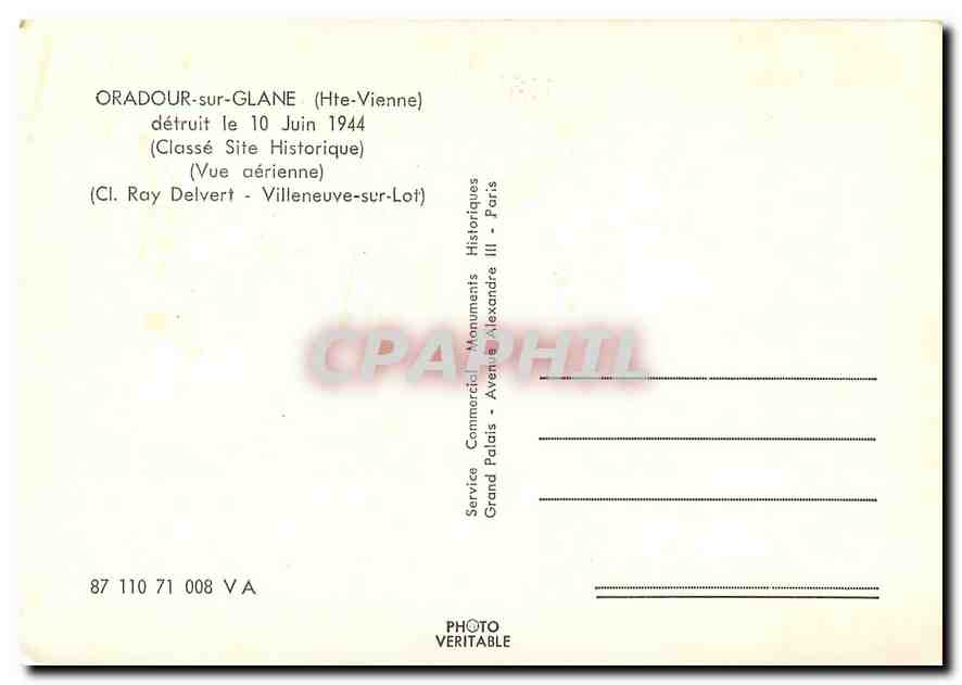 CPM Oradour sur Glane Hte Vienne Vue aerienne  Militaria — Back