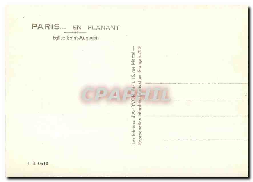 CPM Paris en Flannant Eglise Saint Augustin  — Rückseite