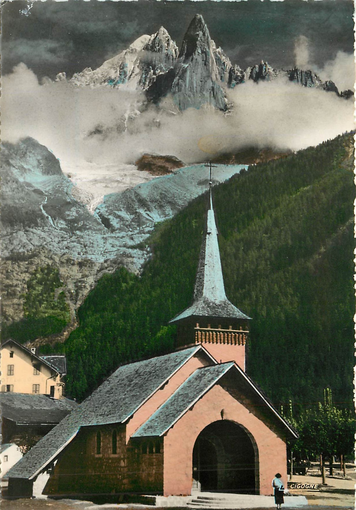 Chapelle des Praz — Aiguilles Verte et du Dru — Éditions La Cigogne