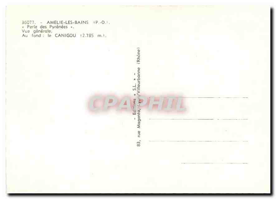 CPM Amelie les Bains PO Perle des Pyrenees  — Rückseite