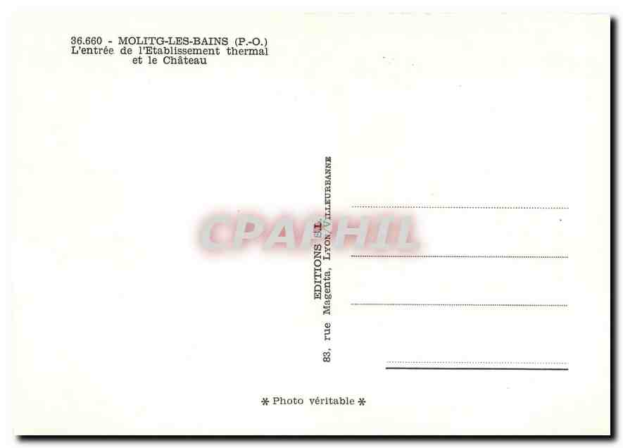 CPM Molitg les Bains PO L'entree de l'Etablissement thermal et le Chateau  — Rückseite