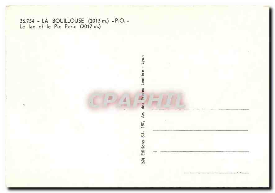 CPM La Bouillouse PO Le lac et le Pic Peric  — Verso