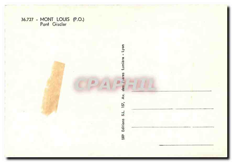 CPM Mont Louis PO Pont Gisclar  — Rückseite