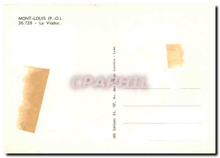 CPM Mont Louis PO Le Viaduc  — Rückseite