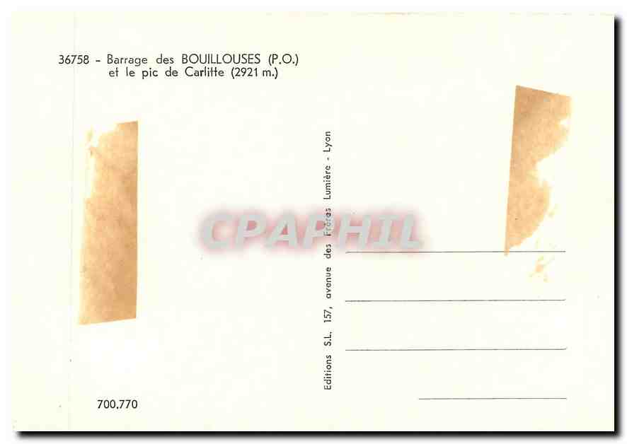 CPM Barrage des Bouillouses PO et le pic de Carlitte  — Rückseite