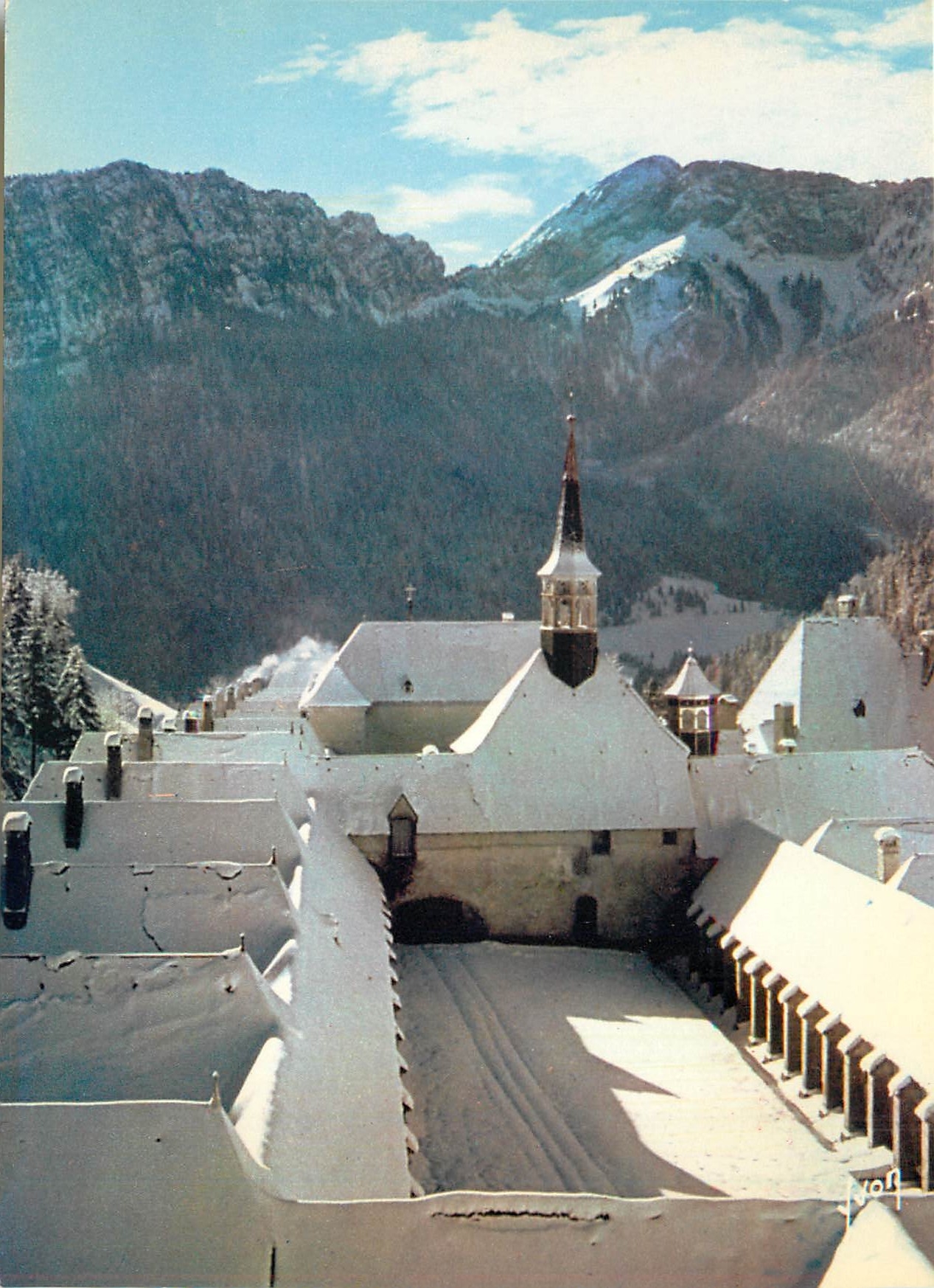 Monastère de LA GRANDE-CHARTREUSE — La Chapelle et le Cloître vus du Nord — Éditions d'art Draeger, Paris