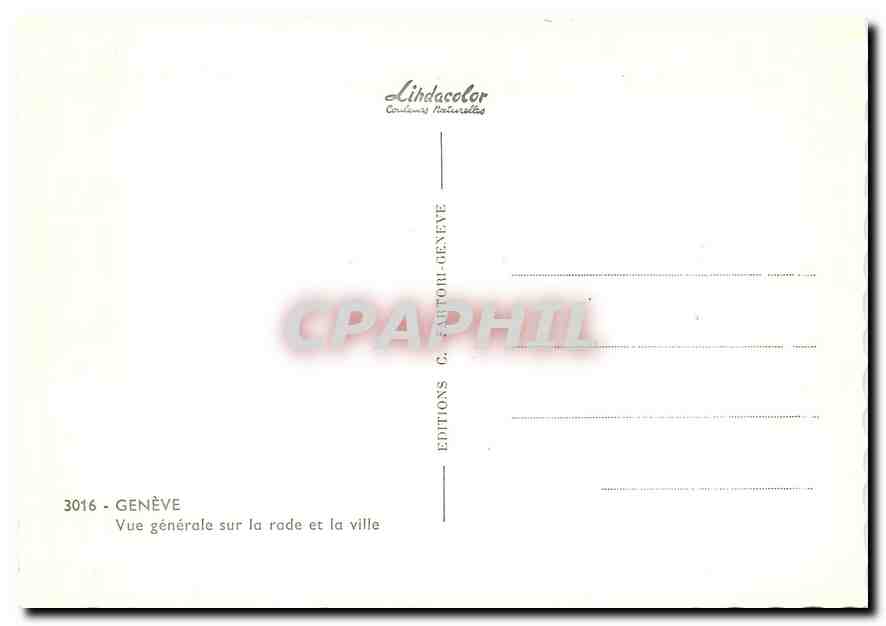 CPM Geneve Vue generale sur la rade et la ville  — Verso