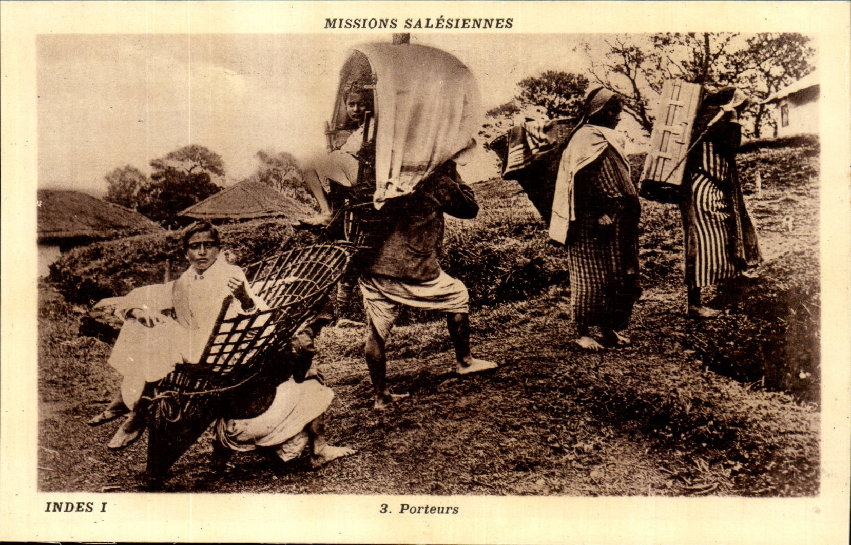 Indes -CPA- Porteurs - Mission Salesiennes India Inde