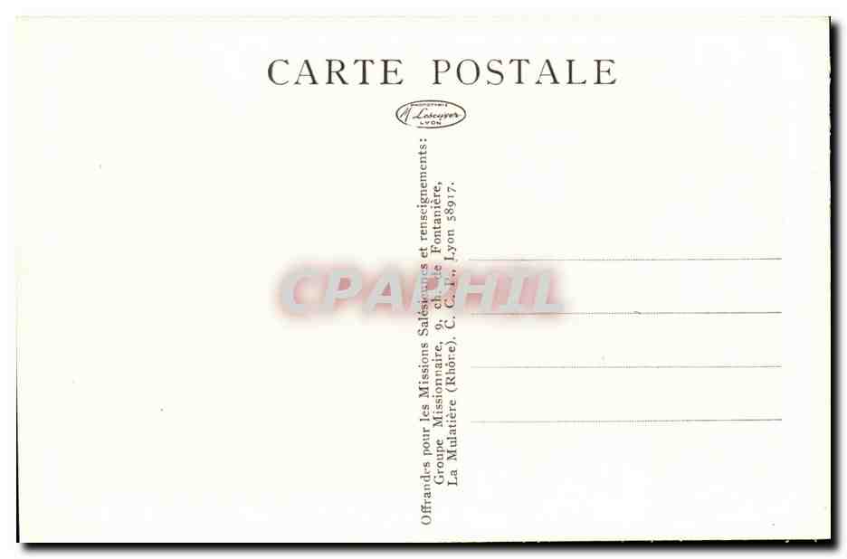 Congo Belge -CPA- Bapteme d'adulte -Mission Salesiennes — Rückseite