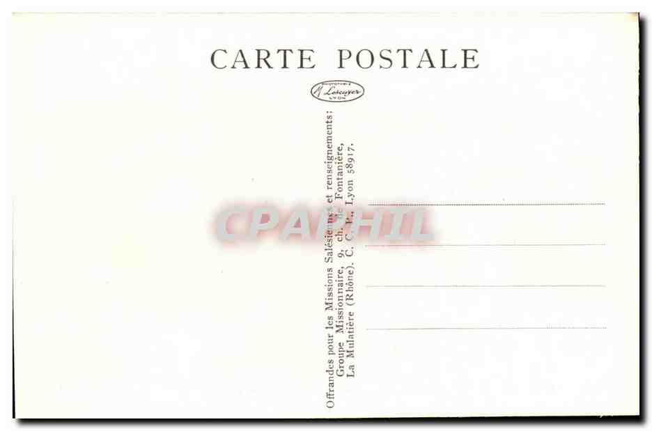 Congo Belge -CPA- Kiniama - Catechisme devant les cases- Mission Salesiennes — Rückseite