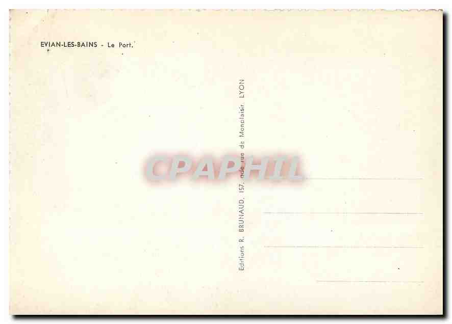 CPM Evian les Bains Le Port  — Verso